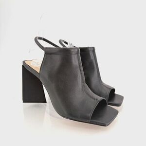 Vince Camuto Avangila Women's Open Toe Leather Heeled Sandal Black Size 6 M